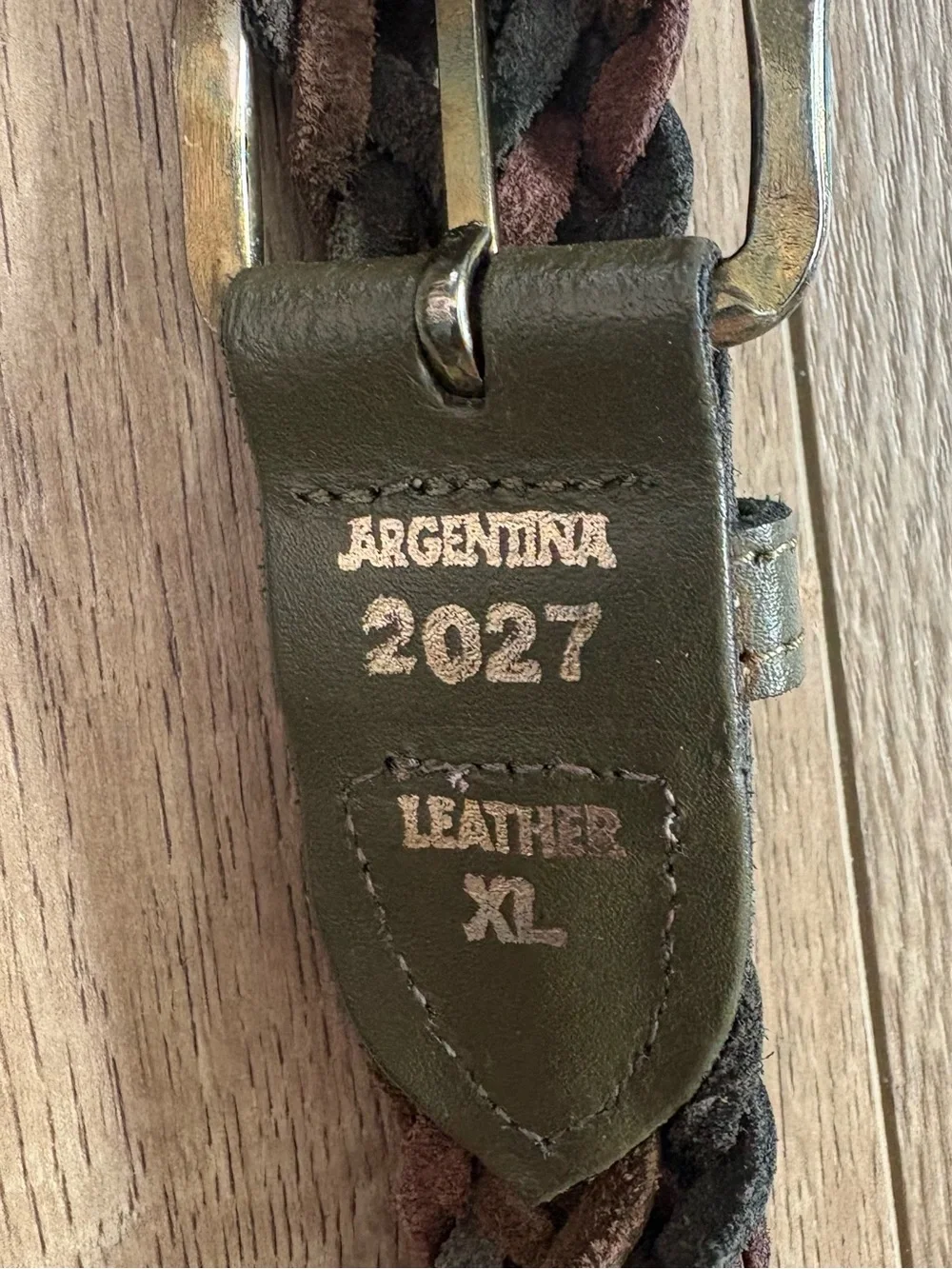 Argentina Leather Belt Men’s Size XL Tri Color Braided